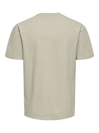 ONSKIAN LIFE REG SEERSUCKER SS TEE NOOS EKRU