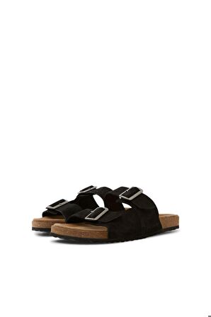 Jack & Jones Erkek Günlük Ayarlanabilir Siyah Birken Terlik - 12231428