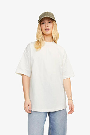 JJXX Jxvalerıa Oversize Kadın Beyaz T-Shirt 12252007-BlancdeBlanc