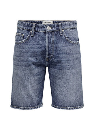 Only & Sons Denim Şort, M, Mavi