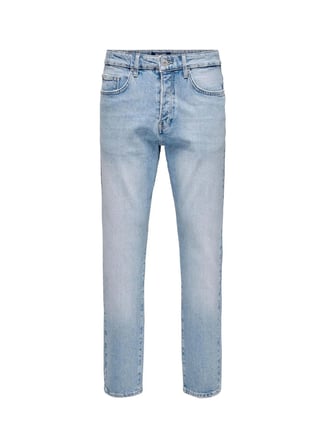 Only & Sons Açık Mavi Erkek Taşlamalı Tapered Fit Denim Pantolon ONSYOKE TAPERED LB 9684 DOT DNM NOO