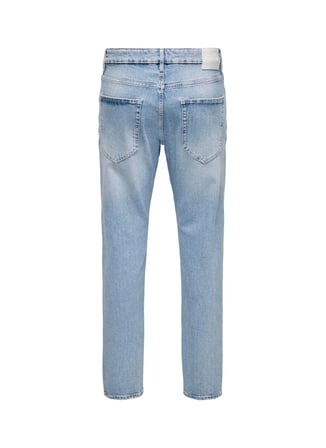 Only & Sons Açık Mavi Erkek Taşlamalı Tapered Fit Denim Pantolon ONSYOKE TAPERED LB 9684 DOT DNM NOO