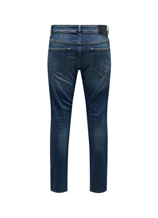 Only & Sons Normal Bel Dar Koyu Mavi Erkek Denim Pantolon ONSLOOM SLIM ONE DMBD 6817 TAI DNM