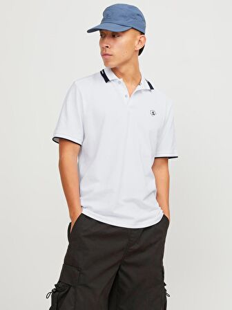Jack&Jones Polo Yaka Beyaz Erkek T-Shirt 12252395