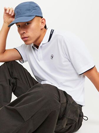 Jack&Jones Polo Yaka Beyaz Erkek T-Shirt 12252395
