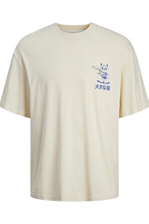 JACK&JONES JORTOKYO MARKET TEE SS CREW NECK TG LN 12256932 KREM