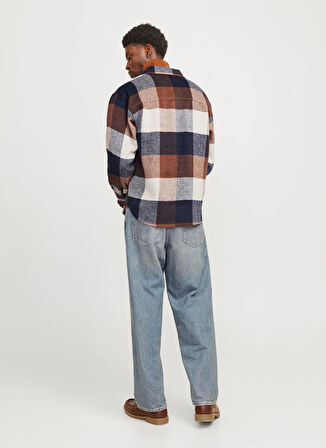 Jack & Jones Relaxed Lacivert Erkek Gömlek 12257199_JJEBRADLEY OLLIE OVERSHIRT