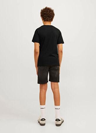 Jack & Jones Baskılı Siyah Erkek T-Shirt JORTAMPA FASTRUNNER1 TEE SS CREWNEC