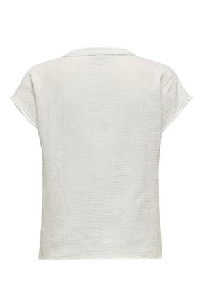 ONLY JDY JDY  Kadın Kısa Kollu Desenli Günlük Bluz Beyaz - 15317398