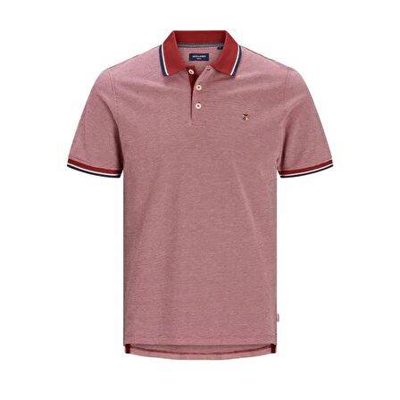 Jack&Jones Plus Polo Yaka Büyük Beden Kırmızı Erkek T-Shirt 12236435