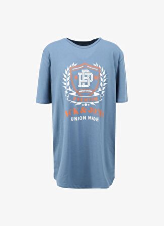 Jack & Jones Bisiklet Yaka Lacivert Erkek T-Shirt JPRBLUCAMERON SS TEE CREW NECK FST