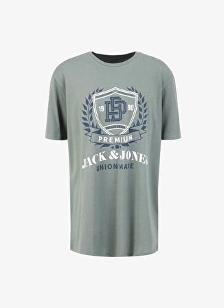 Jack & Jones Bisiklet Yaka Haki Erkek T-Shirt JPRBLUCAMERON SS TEE CREW NECK FST