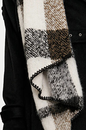 Only Kadın Onllıma Desenli Yumuşak Dokulu Atkı 15297979 Siyah