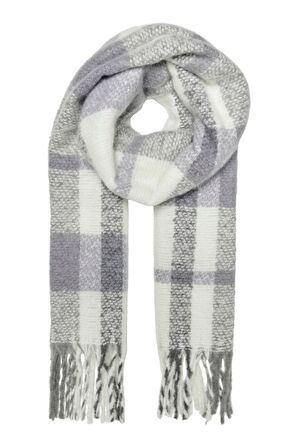 ONLWINIE CHECK SCARF CC GRİ15297974