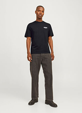 Jack & Jones Bisiklet Yaka Siyah Erkek T-Shirt 12256793_JJOLIVE TEE SS CREW NECK