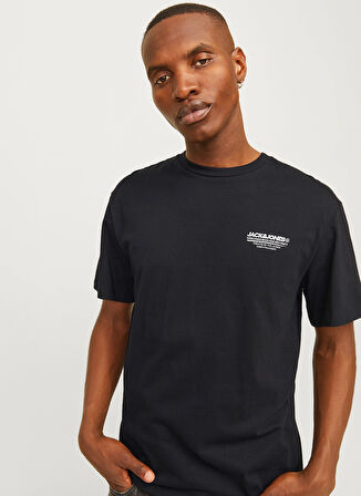 Jack & Jones Bisiklet Yaka Siyah Erkek T-Shirt 12256793_JJOLIVE TEE SS CREW NECK