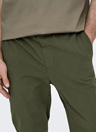 Only & Sons Yüksek Bel Normal Haki Erkek Chino Pantolon ONSLINUS TAPER 0183 PANT NOOS