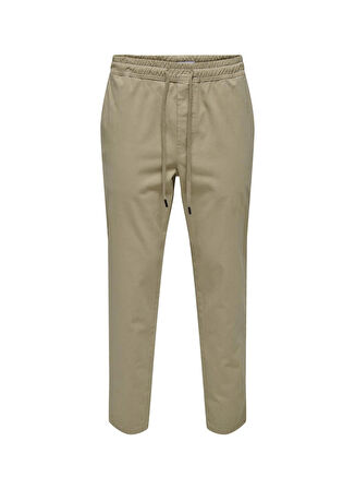 Only & Sons Yüksek Bel Normal Açık Kahve Erkek Chino Pantolon ONSLINUS TAPER 0183 PANT NOOS