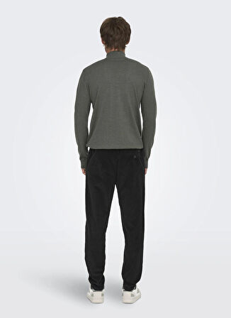 Only & Sons Normal Bel Normal Siyah Erkek Chino Pantolon ONSLINUS TAP CORDUROY 0185 PANT NOO