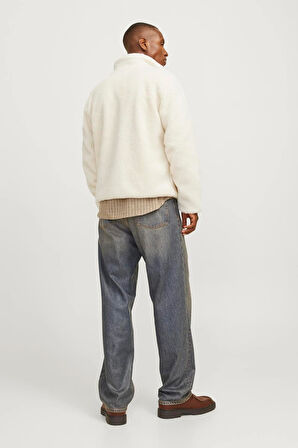 Jack & Jones Erkek Fermuarlı Siyah Sweat Polar Ceket - 12258417