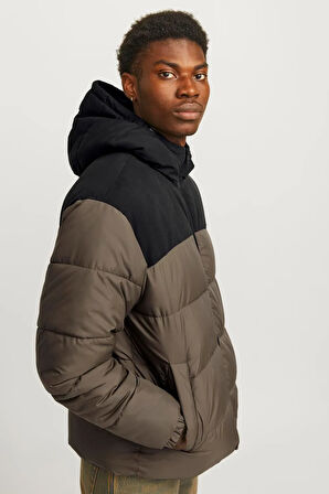 Jack & Jones Moon Hood Puffer Erkek Mont 12256882