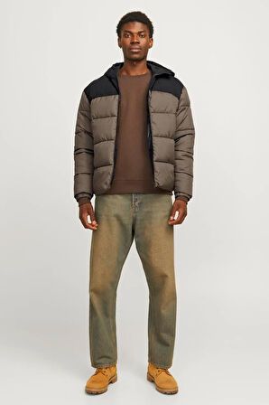 Jack & Jones Moon Hood Puffer Erkek Mont 12256882