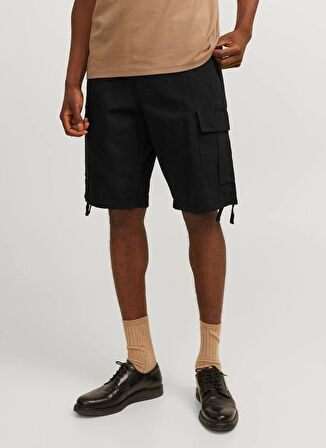 Jack & Jones Siyah Erkek Kargo Şort JJITUCKER JJCARGO SHORTS MF 533
