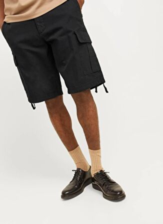 Jack & Jones Siyah Erkek Kargo Şort JJITUCKER JJCARGO SHORTS MF 533