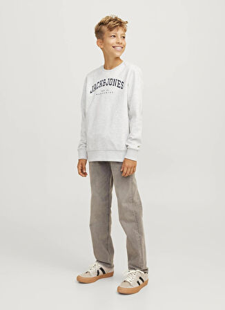 Jack & Jones Baskılı Erkek Çocuk Beyaz Sweatshırt 12258967