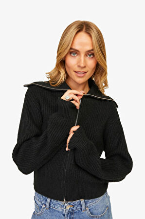 JJXX Jxgılly Dıverse Kadın Siyah Fermuarlı Hırka 12255361-Black