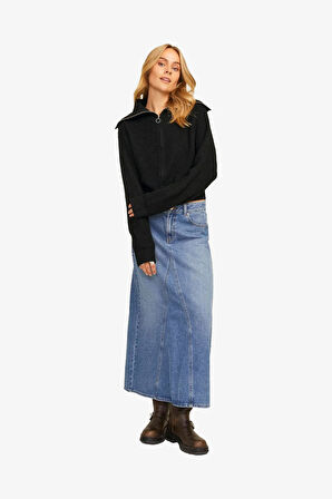 JJXX Jxgılly Dıverse Kadın Siyah Fermuarlı Hırka 12255361-Black