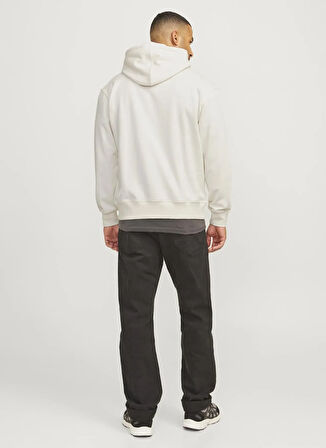 Jack & Jones Kapüşon Yaka Kırık Beyaz Erkek Sweatshırt 12259068_RDDBENJAMIN HOOD SWEAT L/S