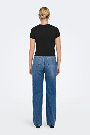 ONLELINA S/S O-NECK SHORT TOP JRS NOOS SİYAH