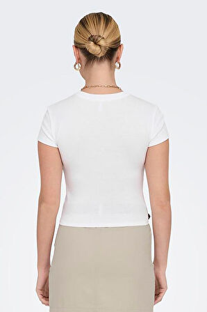 Only Kadın Elina Kadın Beyaz Basic T-shirt - 15320229-W
