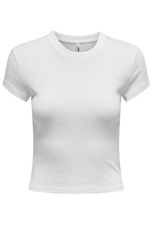 Only Kadın Elina Kadın Beyaz Basic T-shirt - 15320229-W