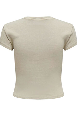 ONLELINA S/S O-NECK SHORT TOP JRS NOOS AÇIK BEJ