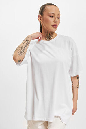 Only Kadın Onlmay Bisiklet Yaka Oversize %100 Pamuk T-Shirt 15261790 Beyaz