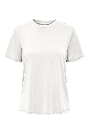 Only Kadın Onlfree Bisiklet Yaka Kısa Kollu T-Shirt 15290959 Ekru