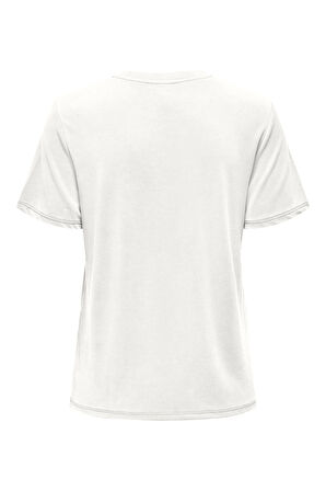 Only Kadın Onlfree Bisiklet Yaka Kısa Kollu T-Shirt 15290959 Ekru
