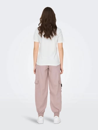 Only ONLLENNI LIFE REG S/S WILD TOP BOX JRS Beyaz Kadın T-Shirt 15290640