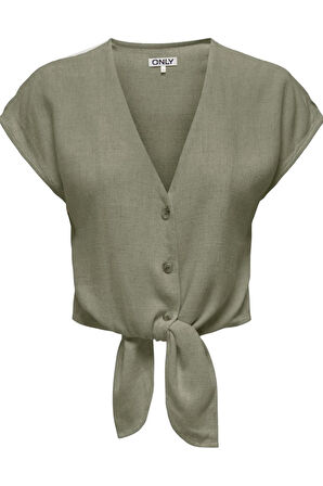 ONLSIESTA SS KNOT LIN BL SHIRT PNT NOOS YEŞİL