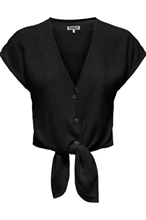 ONLSIESTA SS KNOT LIN BL SHIRT PNT NOOS SİYAH