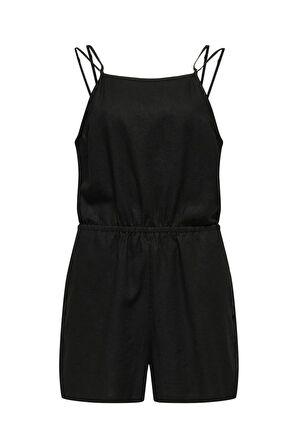 ONLCARO LINEN BL STRAP PLAYSUIT PNT Kadın Siyah Tulum - 15318559