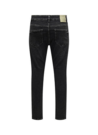 Only & Sons Normal Bel Dar Siyah Erkek Denim Pantolon ONSROPE SLIM-TAPE WB 0068 DIA DNM
