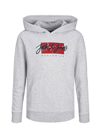 Jack & Jones Baskılı Erkek Çocuk Beyaz Sweatshırt 12259861