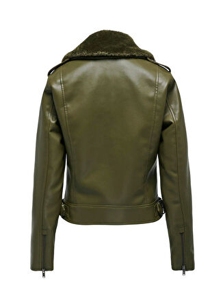 Only Kahve Kadın Mont ONLVILHELMA FAUX LEATHER BIKER OTW