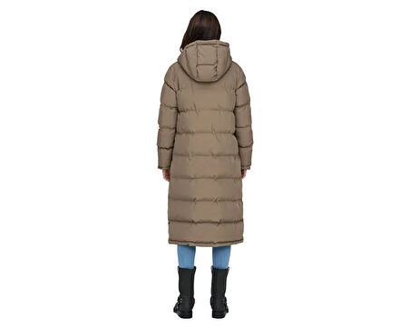 Only Onlpaula Premium Puffer Kadın Günlük Mont 15326655-WALNUT Krem