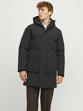 Jack & Jones 12259459 Erkek  Siyah Mont & Kaban