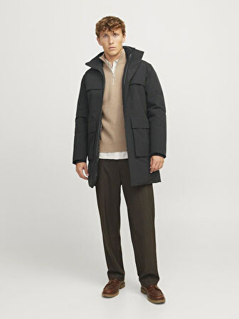 Jack & Jones 12259459 Erkek  Siyah Mont & Kaban