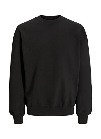 Jack & Jones Bisiklet Yaka Siyah Erkek Sweatshırt 12259945_JJEURBAN EDGE SWEAT CREW N
